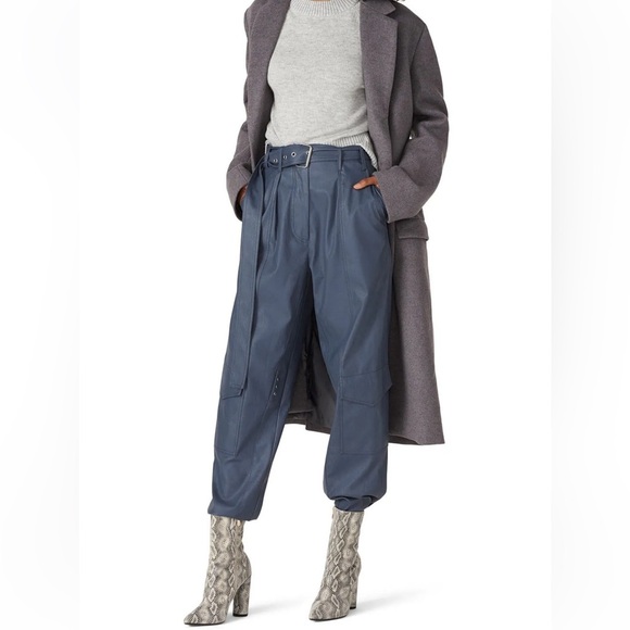 Tanya Taylor Megan High-Waisted Faux Leather Pants - Picture 1 of 6